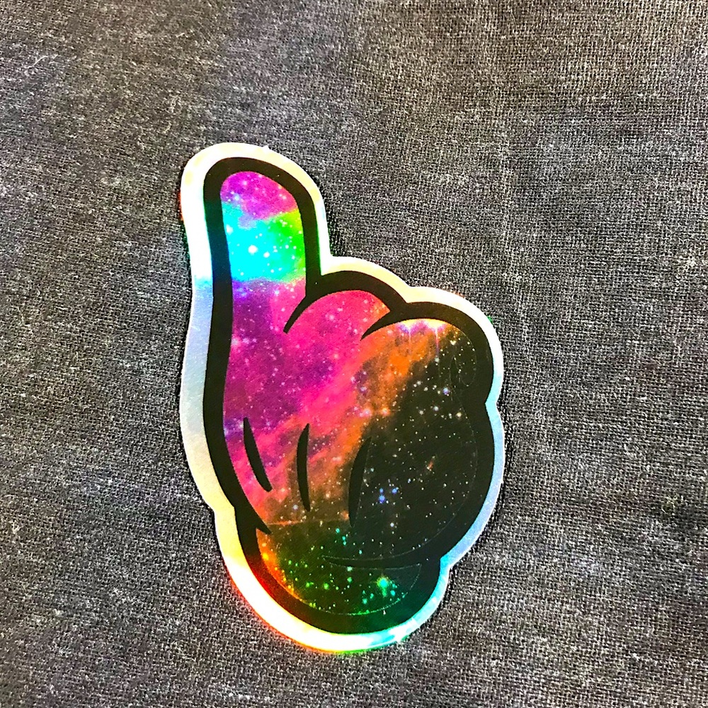 Number 1 Metallic Prismatic Rainbow Reflective Sticker